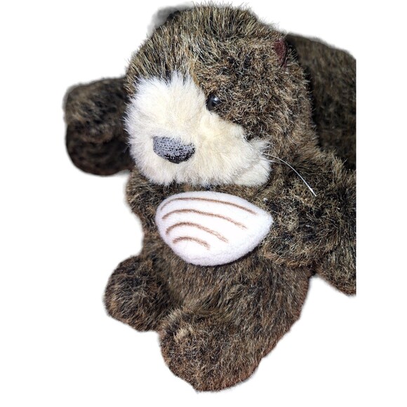 Alaskan Otter Momma and Baby Pup floating on their backs Realistic Fur Rare VGUC - Picture 3 of 12